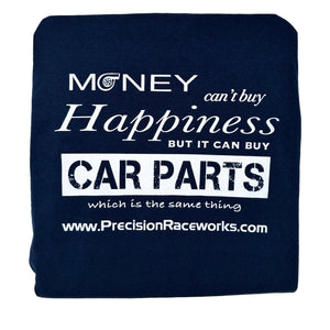 Precision Raceworks T-Shirt - "Money Can't Buy Happiness" (Navy) Back